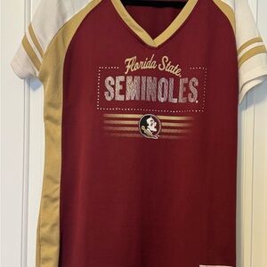 Knights Apparel Red and Gold Seminoles Jersey